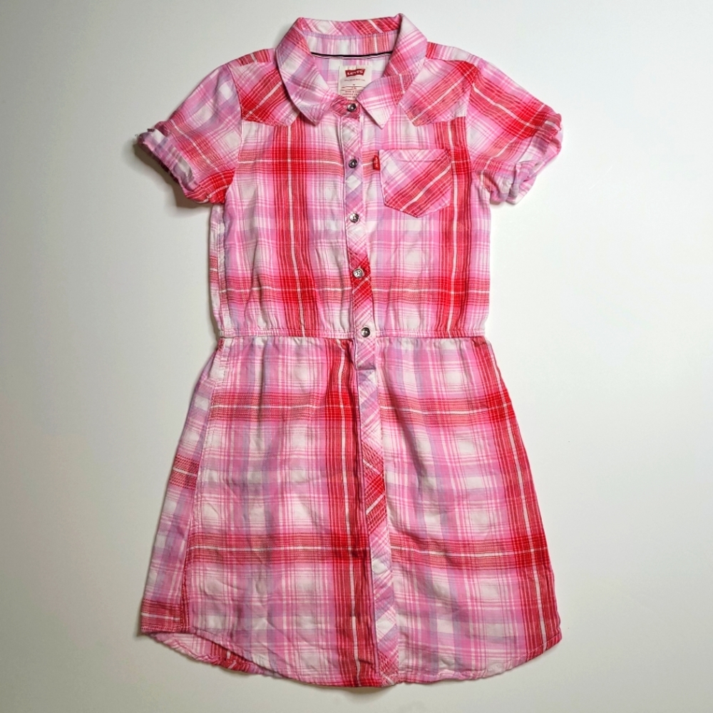 Girls Levis Pink Print Dress size 7/8